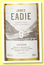 Dailuaine 9 yo (46%, James Eadie, Small Batch, 1st and refill bourbon, 703 bottles, 2018) Dailuaine 9 yo (46%, James Eadie, Small Batch, 1st and refill bourbon, 703 bottles, 2018)