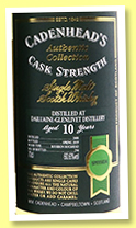Dailuaine-Glenlivet 10 yo 2008/2019 (60.6%, Cadenhead, Authentic Collection, bourbon hogshead, 294 bottles) Dailuaine-Glenlivet 10 yo 2008/2019 (60.6%, Cadenhead, Authentic Collection, bourbon hogshead, 294 bottles)