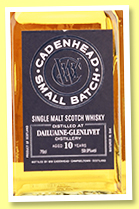 Dailuaine-Glenlivet 10 yo 2008/2019 (59.9%, Cadenhead, Small Batch, 774 bottles) Dailuaine-Glenlivet 10 yo 2008/2019 (59.9%, Cadenhead, Small Batch, 774 bottles)