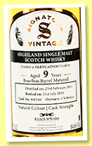 Glencadam 9 yo 2011/2020 (64.6%, Signatory Vintage, for Kirsch Import, bourbon barrel, cask #800144, 178 bottles)