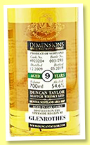 Glenrothes 9 yo 2009/2019 (54.6%, Duncan Taylor, Dimensions, cask #4923204, 293 bottles)