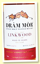 Linkwood 10 yo (55%, Dràm Mòr, cask #306772, 1st fill barrel) Linkwood 10 yo (55%, Dràm Mòr, cask #306772, 1st fill barrel)