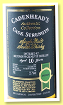 Miltonduff-Glenlivet 10 yo 2008/2018 (55.7%, Cadenhead, bourbon hogshead, 168 bottles)