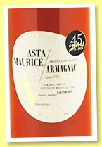 Armagnac 45 yo 1975/2020 (47.9%, Asta Maurice, cask # AMF001, 150 bottles)