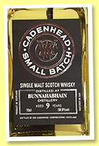 Bunnahabhain 9 yo 2009/2019 (58.9%, Cadenhead, Small Batch, bourbon, 564 bottles) 