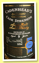 Bunnahabhain 9 yo 2009/20198 (58.8%, Cadenhead, Authentic Collection, bourbon hogshead, 5300 bottles)