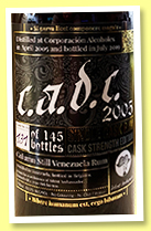 C.A.D.C. 2005/2019 (49%, Silent Ambassador, Venezuela, 132 bottles) 