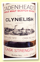 Clynelish 1972 (57.6%, Cadenhead 'White label', cask #5645, sherry, early 1990s)