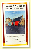 Dornoch 3 yo 2017/2020 (59.4%, OB, Thompson bros. first fill ex-oloroso butt, cask #1, 893 bottles)
Dornoch 3 yo 2017/2020 (59.4%, OB, Thompson bros. first fill ex-oloroso butt, cask #1, 893 bottles)