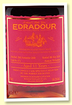 Edradour 11 yo 2008/2020 (58.3%, OB for The Whisky Exchange, cask #372, 1st fill oloroso sherry butt, 709 bottles)