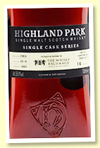 Highland Park 16 yo 2003/2019 (58.9%, OB for The Whisky Exchange, cask #1885, 1st fill European oak sherry butt, 585 bottles)