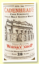 Highland Park 28 yo 1992/2020 (58.7%, Cadenhead for Cadenhead Whisky Shop Milan, butt, 396 bottles)
