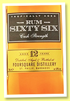 Sixty Six 12 yo 'Cask Strength' (59%, OB, Foursquare, Barbados, +/-2016)