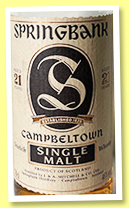 Springbank 21 yo (46%, OB, +/-1995)