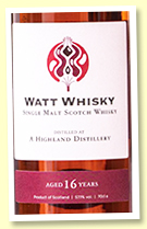 A Highland Distillery 16 yo 2005/2021 (57.1%, Watt Whisky, refill sherry butt, 628 bottles) A Highland Distillery 16 yo 2005/2021 (57.1%, Watt Whisky, refill sherry butt, 628 bottles)
