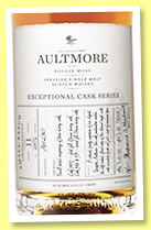 Aultmore 11 yo 'Small Batch' (46%, OB, Exceptional Cask Series, oloroso, 2472 bottles, +/-2018) Aultmore 11 yo 'Small Batch' (46%, OB, Exceptional Cask Series, oloroso, 2472 bottles, +/-2018)