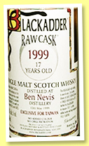 Ben Nevis 17 yo 1999/2017 (55.3%, Blackadder, Raw Cask, for Taiwan, hogshead, 207 bottles) 