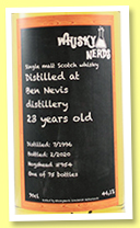 Ben Nevis 23 yo 1996/2020 (46.1%, Whisky Nerds, hogshead, cask #954, 75 bottles)