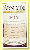 Ben Nevis 4 yo 2015/2020 (50%, Càrn Mor, Strictly Single Cask, sherry hogshead, 220 bottles) 