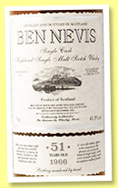 Ben Nevis 51 yo 1966/2017 (41.5%, OB for La Maison du Whisky, hogshead, cask #4278, 120 bottles) 