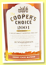 Bunnahabhain 14 yo 2001/2016 (46%, The Cooper's Choice, sherry butt, cask #1428, 420 bottles) Bunnahabhain 14 yo 2001/2016 (46%, The Cooper's Choice, sherry butt, cask #1428, 420 bottles)