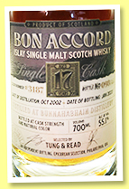Bunnahabhain 17 yo 2002/2020 (55.1%, Bon Accord, for Tung & Read, cask #3187)