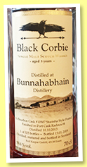 Bunnahabhain 2013/2019 (59.6%, Black Corbie – Rolf Kaspar, Port cask Radoux, #4, 325 bottles) Bunnahabhain 2013/2019 (59.6%, Black Corbie – Rolf Kaspar, Port cask Radoux, #4, 325 bottles)