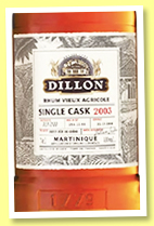 Dillon 2003/2019 'Single Cask' (43%, OB, Martinique, cask #901) Dillon 2003/2019 'Single Cask' (43%, OB, Martinique, cask #901)