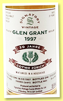Glen Grant 21 yo 1997/2019 (59.4%, Signatory Vintage, 20 Jahre COTWE Zürich, hogshead, cask #38889, 180 bottles)