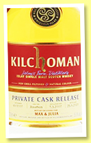 Kilchoman 13 yo 2007/2020 (55.3%, OB for Max & Julia, fresh bourbon barrel, cask #69, 215 bottles) Kilchoman 13 yo 2007/2020 (55.3%, OB for Max & Julia, fresh bourbon barrel, cask #69, 215 bottles)
