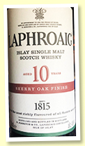 Laphroaig 10 yo 'Sherry Oak Finish' (48%, OB, 2021) 