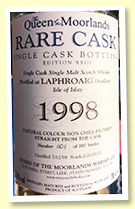 Laphroaig 1998/2007 (55.3%, Queen Of The Moorlands 'Edition XXIII', hogshead, 287 bottles) Laphroaig 1998/2007 (55.3%, Queen Of The Moorlands 'Edition XXIII', hogshead, 287 bottles)