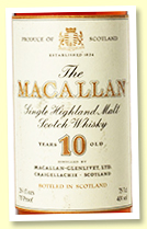 Macallan 10 yo (40% / 70 proof, OB, UK, late 1970s) Macallan 10 yo (40% / 70 proof, OB, UK, late 1970s)