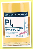 Pl6 2011/2019 (55.3%, Elixir Distillers, Elements of Islay, bourbon barrels, 1163 bottles) Pl6 2011/2019 (55.3%, Elixir Distillers, Elements of Islay, bourbon barrels, 1163 bottles)