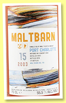 Port Charlotte 15 yo 2003/2019 (55.5%, Maltbarn, sherry cask, 171 bottles) Port Charlotte 15 yo 2003/2019 (55.5%, Maltbarn, sherry cask, 171 bottles)