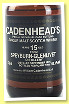 Speyburn-Glenlivet 15 yo 1975/1991 (63.1%, Cadenhead, Dumpy, 75cl) Speyburn-Glenlivet 15 yo 1975/1991 (63.1%, Cadenhead, Dumpy, 75cl)
