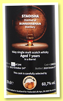 Staoisha 7 yo 2013/2020 (60.7%, Fadandel.dk, barrel, cask #13000728, 244 bottles) Staoisha 7 yo 2013/2020 (60.7%, Fadandel.dk, barrel, cask #13000728, 244 bottles)