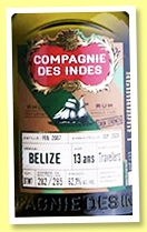 Travellers 13 yo 2007/2020 (62.1%, Compagnie des Indes, Belize, 285 bottles) Travellers 13 yo 2007/2020 (62.1%, Compagnie des Indes, Belize, 285 bottles)