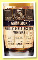 Aberlour 30 yo 1989/2020 (51.5%, The Perfect Fifth, 241 bottles) Aberlour 30 yo 1989/2020 (51.5%, The Perfect Fifth, 241 bottles)