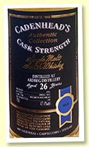 Ardbeg 26 yo 1994/2021 (47.4%, Cadenhead 'Authentic Collection', bourbon hogshead, 210 bottles)
Ardbeg 26 yo 1994/2021 (47.4%, Cadenhead 'Authentic Collection', bourbon hogshead, 210 bottles)