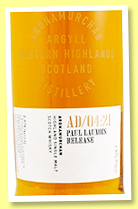 Ardnamurchan AD/04:21 'Paul Launois Release' (57.6%, OB, 2576 bottles, 2021) Ardnamurchan AD/04:21 'Paul Launois Release' (57.6%, OB, 2576 bottles, 2021)