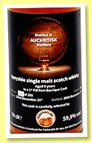 Auchroisk 9 yo 2010/2020 (59.9%, Fadandel.dk, 1st fill Port barrique, cask #46, 285 bottles) Auchroisk 9 yo 2010/2020 (59.9%, Fadandel.dk, 1st fill Port barrique, cask #46, 285 bottles)