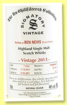 Ben Nevis 7 yo 2013/2021 (46%, Signatory Vintage, The Un-chillfiltered Collection, barrels, casks #421+423) Ben Nevis 7 yo 2013/2021 (46%, Signatory Vintage, The Un-chillfiltered Collection, barrels, casks #421+423)