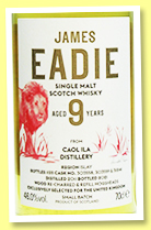 Caol Ila 9 yo 2011/2021 (46%, James Eadie, Small Batch, UK exclusive, recharred and refill hogsheads, 1128 bottles) Caol Ila 9 yo 2011/2021 (46%, James Eadie, Small Batch, UK exclusive, recharred and refill hogsheads, 1128 bottles)
