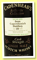 Caperdonich 19 yo 1977/1997 (57.5%, Cadenhead, Authentic Collection, sherry wood) Caperdonich 19 yo 1977/1997 (57.5%, Cadenhead, Authentic Collection, sherry wood)