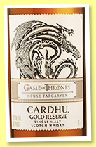 Cardhu 'Gold Reserve Game of Thrones House Targaryen' (40%, OB, +/-2019)