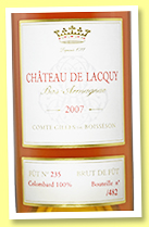 Château de Lacquy 2007 'Colombard 100%' (48%, OB, Bas-armagnac, cask #235, +/-2021) Château de Lacquy 2007 'Colombard 100%' (48%, OB, Bas-armagnac, cask #235, +/-2021)