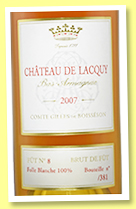 Château de Lacquy 2007 'Folle Blanche 100%' (48%, OB, Bas-armagnac, cask #8, +/-2021) Château de Lacquy 2007 'Folle Blanche 100%' (48%, OB, Bas-armagnac, cask #8, +/-2021)