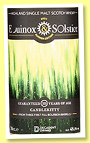 Equinox & Solstice 10 yo 2010/2021 'Candlekitty' (48.5%, Decadent Drinks, summer edition, first fill barrels, 973 bottles) Equinox & Solstice 10 yo 2010/2021 'Candlekitty' (48.5%, Decadent Drinks, summer edition, first fill barrels, 973 bottles)