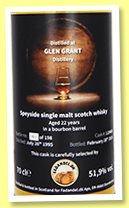 Glen Grant 22 yo 1995/2018 (51.9%, Fadandel.dk, bourbon, cask #119460, 198 bottles) Glen Grant 22 yo 1995/2018 (51.9%, Fadandel.dk, bourbon, cask #119460, 198 bottles)